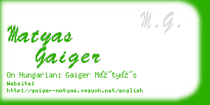 matyas gaiger business card